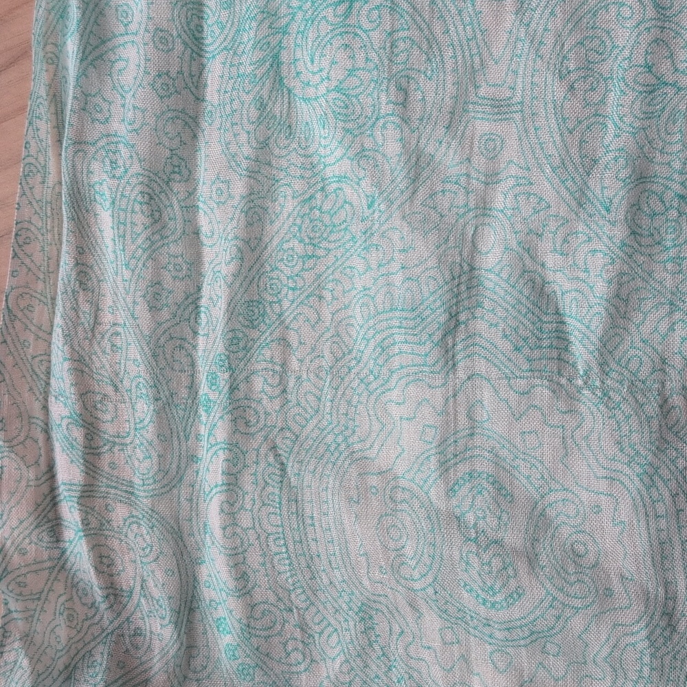 Light Aqua Paisley Shawl Scarf - Picture 8 of 8